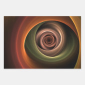3D Spirale Abstrakt Warme Farben Modernes Fraktal  Geschenkpapier Set (Vorderseite 2)