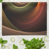 3D Spirale Abstrakt Warme Farben Modernes Fraktal Geschirrtuch (Gefaltet)