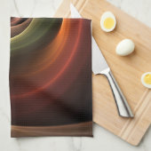3D Spirale Abstrakt Warme Farben Modernes Fraktal Geschirrtuch (Viertel Falte)