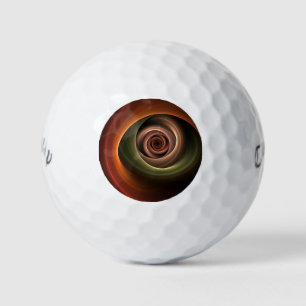 3D Spirale Abstrakt Warme Farben Modernes Fraktal Golfball