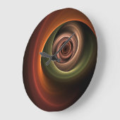 3D Spirale Abstrakt Warme Farben Modernes Fraktal Große Wanduhr (Winkel)
