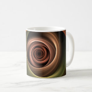 3D Spirale Abstrakt Warme Farben Modernes Fraktal  Kaffeetasse