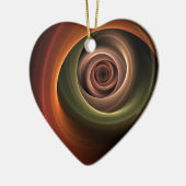 3D Spirale Abstrakt Warme Farben Modernes Fraktal Keramik Ornament (Links)