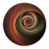 3D Spirale Abstrakt Warme Farben Modernes Fraktal  Keramikknauf (Vorderseite)