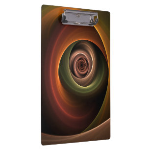 3D Spirale Abstrakt Warme Farben Modernes Fraktal  Klemmbrett