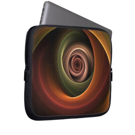 3D Spirale Abstrakt Warme Farben Modernes Fraktal Laptopschutzhülle (Vorne Rechts)