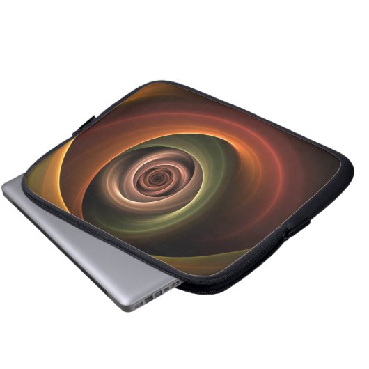 3D Spirale Abstrakt Warme Farben Modernes Fraktal Laptopschutzhülle (Vorne Knopf)