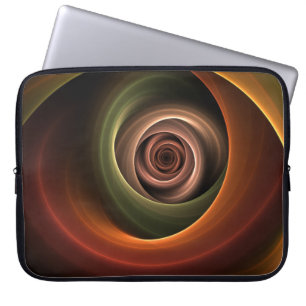 3D Spirale Abstrakt Warme Farben Modernes Fraktal Laptopschutzhülle