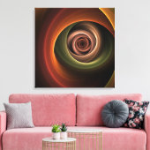 3D Spirale Abstrakt Warme Farben Modernes Fraktal  Leinwanddruck (Insitu (Wohnzimmer))