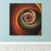 3D Spirale Abstrakt Warme Farben Modernes Fraktal  Leinwanddruck (Insitu (Holzboden))