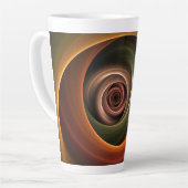 3D Spirale Abstrakt Warme Farben Modernes Fraktal  Milchtasse (Linke Ecke)