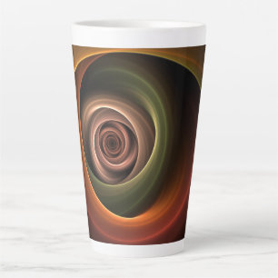 3D Spirale Abstrakt Warme Farben Modernes Fraktal  Milchtasse