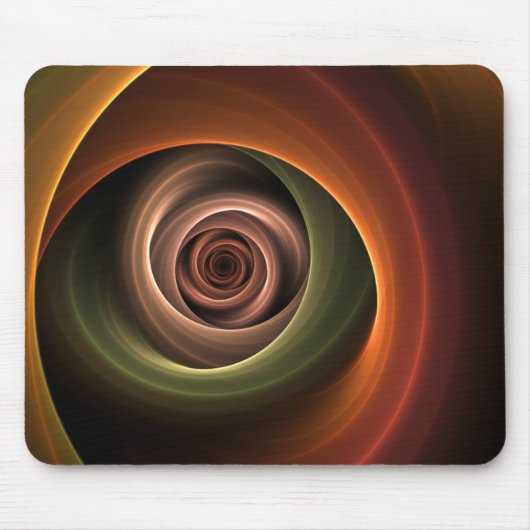 3D Spirale Abstrakt Warme Farben Modernes Fraktal  Mousepad (Vorne)