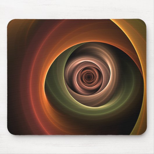 3D Spirale Abstrakt Warme Farben Modernes Fraktal Mousepad (Vorne)