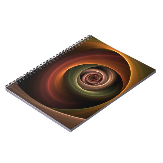 3D Spirale Abstrakt Warme Farben Modernes Fraktal Notizblock (Linke Seite)