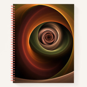 3D Spirale Abstrakt Warme Farben Modernes Fraktal  Notizblock
