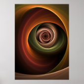3D Spirale Abstrakt Warme Farben Modernes Fraktal  Poster (Vorne)