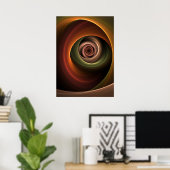 3D Spirale Abstrakt Warme Farben Modernes Fraktal Poster (Heimbüro)