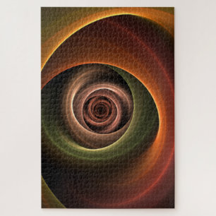 3D Spirale Abstrakt Warme Farben Modernes Fraktal  Puzzle