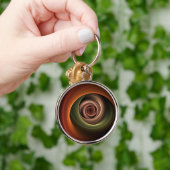 3D Spirale Abstrakt Warme Farben Modernes Fraktal Schlüsselanhänger (Hand)