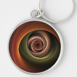 3D Spirale Abstrakt Warme Farben Modernes Fraktal  Schlüsselanhänger