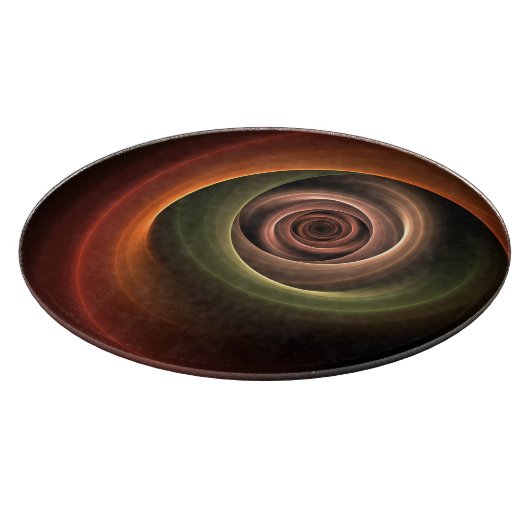 3D Spirale Abstrakt Warme Farben Modernes Fraktal  Schneidebrett (Ecke)