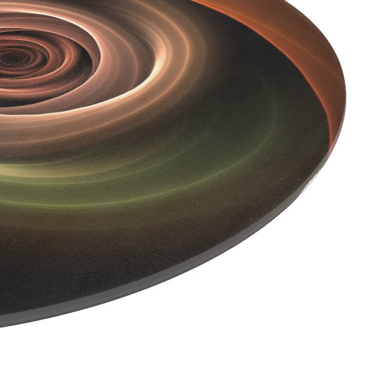 3D Spirale Abstrakt Warme Farben Modernes Fraktal  Schneidebrett (Ecke)
