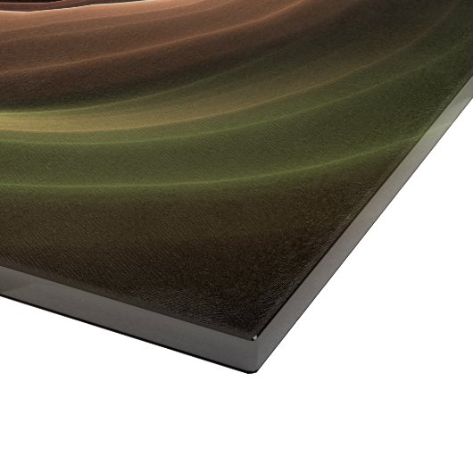 3D Spirale Abstrakt Warme Farben Modernes Fraktal Schneidebrett (Ecke)