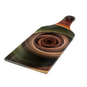 3D Spirale Abstrakt Warme Farben Modernes Fraktal Schneidebrett (Ecke)
