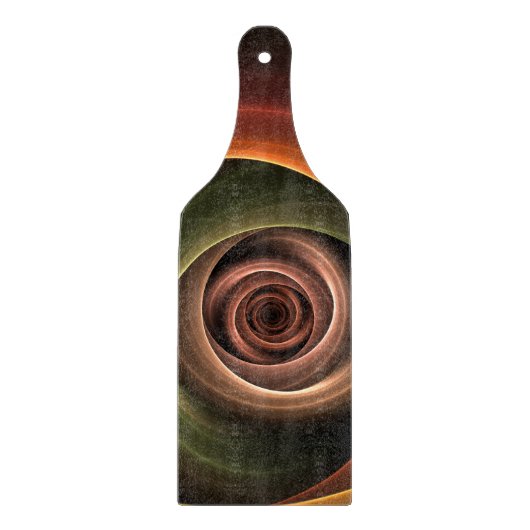 3D Spirale Abstrakt Warme Farben Modernes Fraktal Schneidebrett (Vorderseite)
