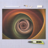 3D Spirale Abstrakt Warme Farben Modernes Fraktal Seidenpapier (Handwerk)