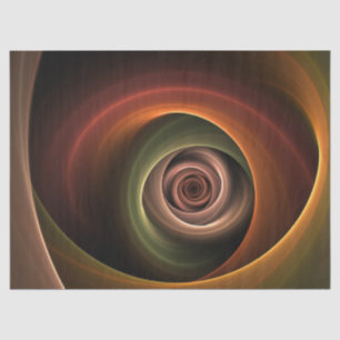 3D Spirale Abstrakt Warme Farben Modernes Fraktal Seidenpapier