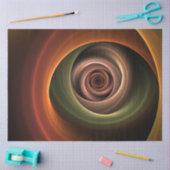3D Spirale Abstrakt Warme Farben Modernes Fraktal Seidenpapier (Basteln)