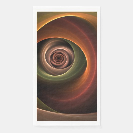 3D Spirale Abstrakt Warme Farben Modernes Fraktal Serviette (Vorderseite)