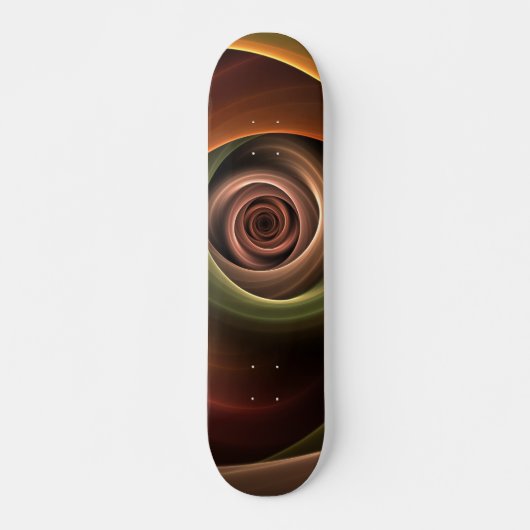 3D Spirale Abstrakt Warme Farben Modernes Fraktal  Skateboard (Vorne)