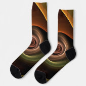 3D Spirale Abstrakt Warme Farben Modernes Fraktal  Socken (Linkes Detail)