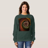 3D Spirale Abstrakt Warme Farben Modernes Fraktal  Sweatshirt (Vorne ganz)