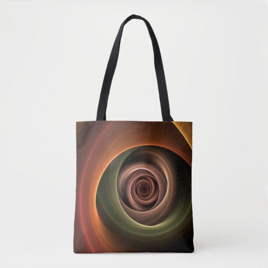 3D Spirale Abstrakt Warme Farben Modernes Fraktal Tasche (Vorderseite)