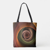3D Spirale Abstrakt Warme Farben Modernes Fraktal Tasche (Rückseite)