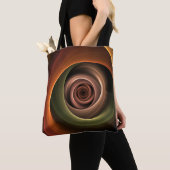 3D Spirale Abstrakt Warme Farben Modernes Fraktal Tasche (Von Nahem)