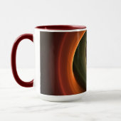 3D Spirale Abstrakt Warme Farben Modernes Fraktal  Tasse (Links)