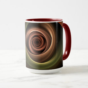 3D Spirale Abstrakt Warme Farben Modernes Fraktal Tasse