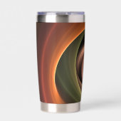 3D Spirale Abstrakt Warme Farben Modernes Fraktal  Thermobecher (Vorderseite)