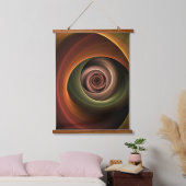 3D Spirale Abstrakt Warme Farben Modernes Fraktal  Wandteppich Mit Holzrahmen (Schlafzimmer)