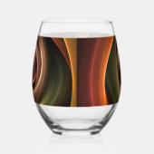 3D Spirale Abstrakt Warme Farben Modernes Fraktal  Weinglas Ohne Stiel (Links)