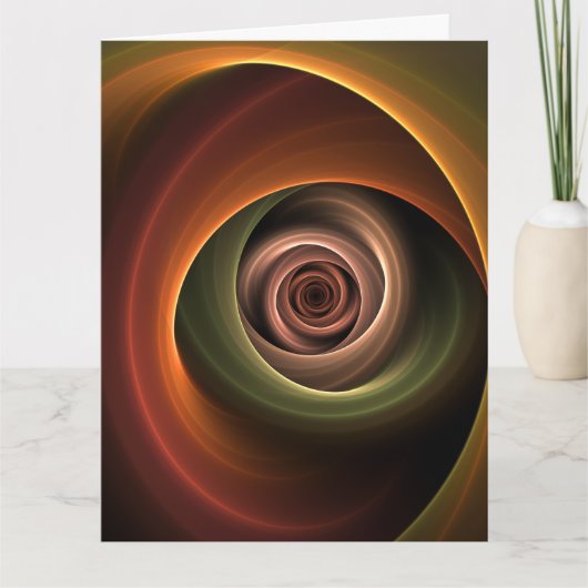 3D-Spirale Abstrakte Warme Farben Moderne Fraktal- Dankeskarte (Vorderseite)