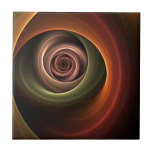3D-Spirale Abstrakte Warme Farben Moderne Fraktal- Fliese