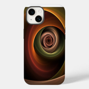 3D-Spirale Abstrakte Warme Farben Moderne Fraktal- iPhone 14 Hülle