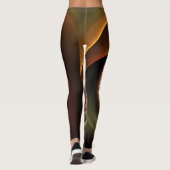 3D-Spirale Abstrakte Warme Farben Moderne Fraktal- Leggings (Rückseite)