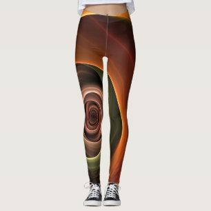 3D-Spirale Abstrakte Warme Farben Moderne Fraktal- Leggings
